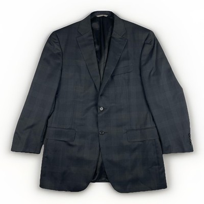 Canali 1934 Italy 100% Wool Gray Windowpane Sport Coat Blazer 52 EU