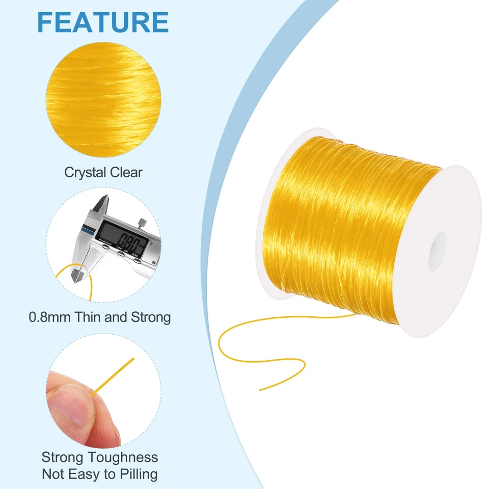 120m lange,dehnbares Armbandband,0,8mm,elastisches Band für Armbänder,golden - Bild 3 von 4