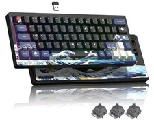 60 Mechanical Gaming Keyboard Hot Swappable RGB Backlit Kanagawa Theme