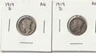 1919 D and 1919 S Mercury Dimes (AG)