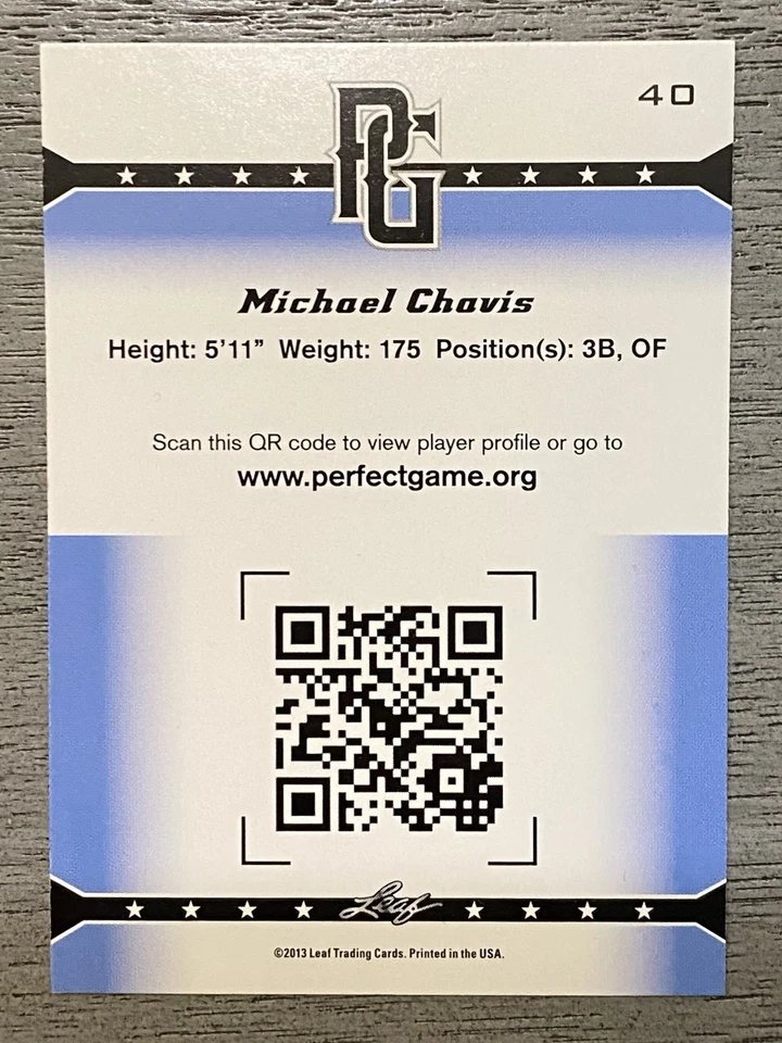 2013 Leaf Perfect Game #40 Michael Chavis Perfect Game Showcase - Image 2 of 2