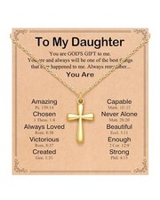 Cross Necklace for Girls, Baptism Christmas Confirmation Easter Daughter