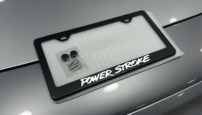 #ad PowerStroke License Plate Frame Black Metal Diesel Power Stroke $24.99