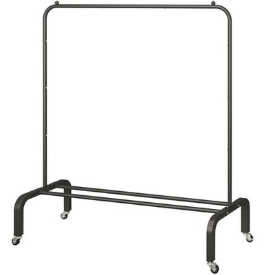 Metal Clothing Rack with Wheels, 43.3 Inches Rolling Clothes Garment Coat Rac...