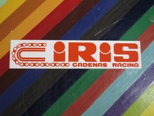 vtg 1980s original motocross dirt bike sticker Iris Cadenas Racing red