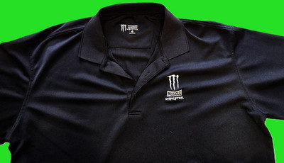 Muscle Monster Energy Drink Polo Shirt Mens 3XL Black Performance Golf Tech Tee