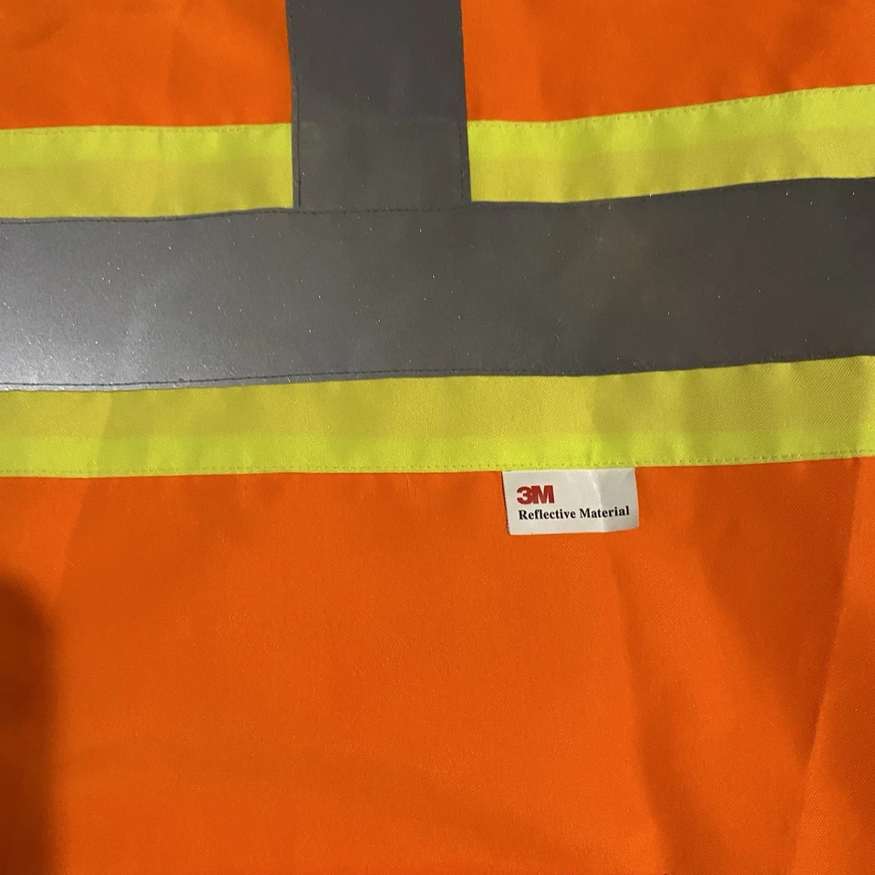 Walls work wear Construction Vest Mens Orange Full Zip High Visibility utility  - Image 4 of 4