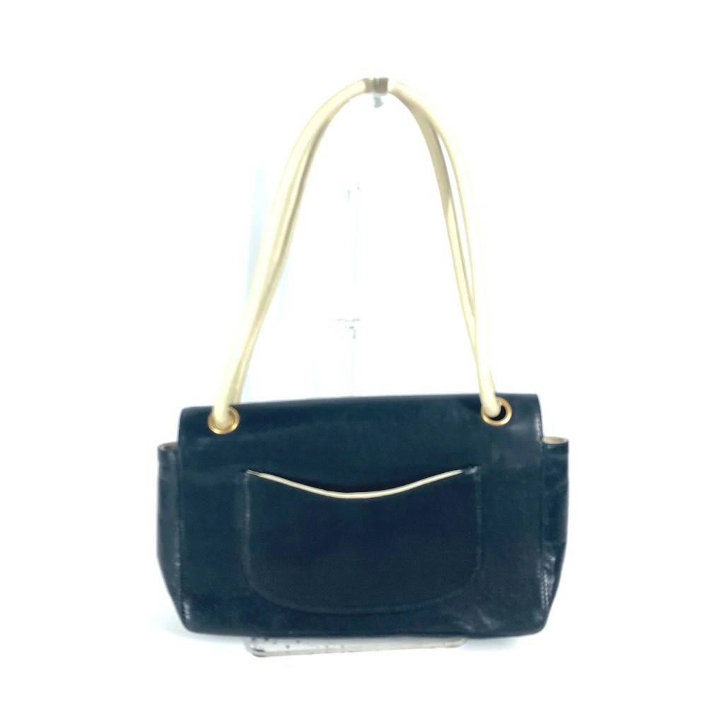 Chanel Black Leather Coco Punching Bag Flap Shoulder Bag Bicolor CC