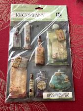 RARE HALLOWEEN WITCH POTIONS  BOTTLES - K  COMPANY 3D STICKERS
