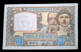 💥💥SUPERBE 20 FRANCS SCIENCE ET TRAVAIL DU 30 10 1941 Non Épinglé 💥💥