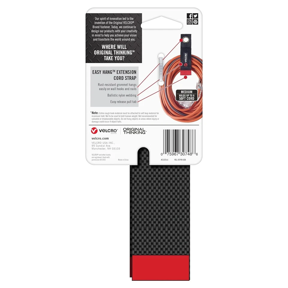 Organizador de soporte de cable de extensión de alta resistencia marca VELCRO | Tiene capacidad para 75 libras, Stora Foto 3 de 3