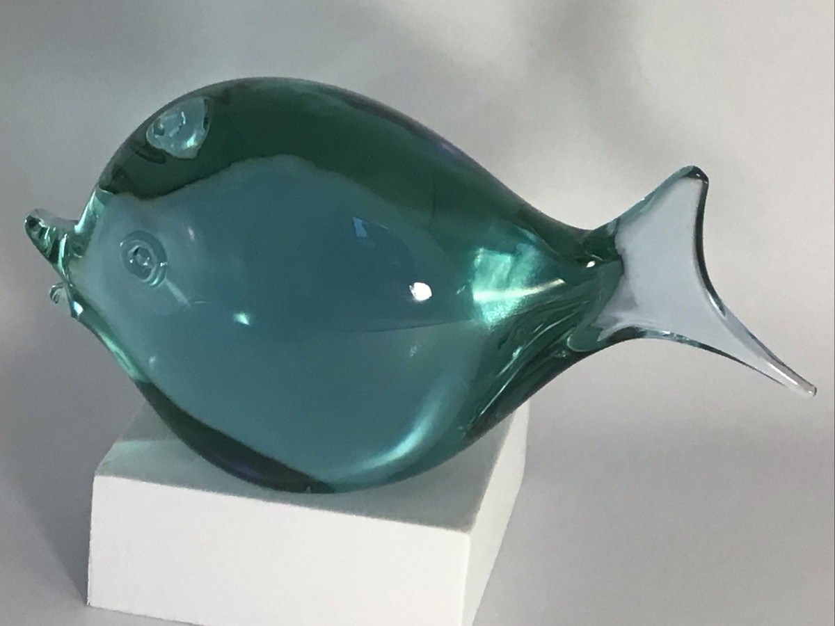 ZANOTTI Murano Neodymium ART Glass FISH Alexandrite COLOR CHANGES