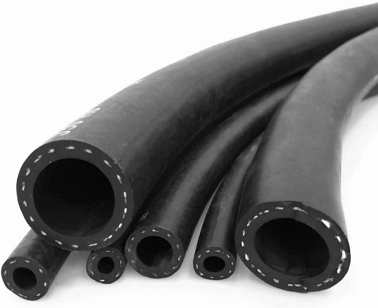 Reinforced Rubber Fuel Hose Pipe (1m, 8mm ID - 15mm OD), Textile Reinforced Rub