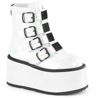 Pleaser Demonia 3'' Pf Ankle Boots 4 Buckle Straps Adult Women Shoes Dam105/Whg