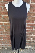 Athleta Santorini High Neck Solid Dress Black Casual  Soft Size L