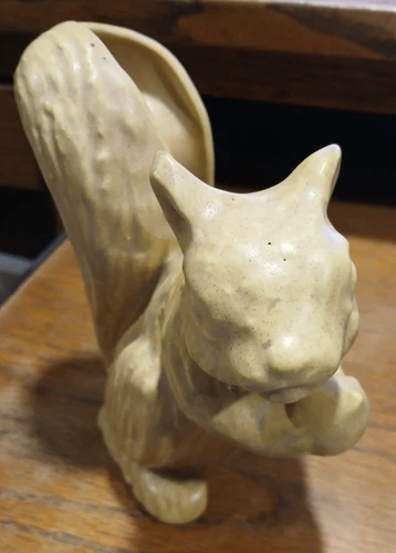 Vintage Niloak Pottery Squirrel Planter- Sandy Yellow
