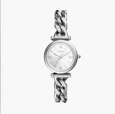 Fossil Carlie Mini Three-Hand Stainless Steel Watch Chain Style Bracelet
