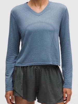 NWT Lululemon Swiftly Open Hole V-Neck Long Sleeve Shirt Active