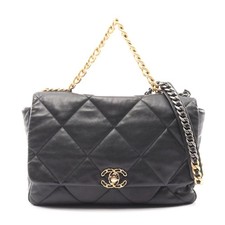 Chanel 19 Maxi Lambskin Shoulder Bag Women Black One Size