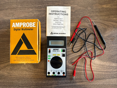 Amprobe Model AM-8 DC-AC Multimeter Voltage tester Box Manual Vintage