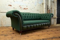 Sofa 3 Sitzer Design Sofas Polster Couchen Leder Relax Moderne Dreisitzer GrüN