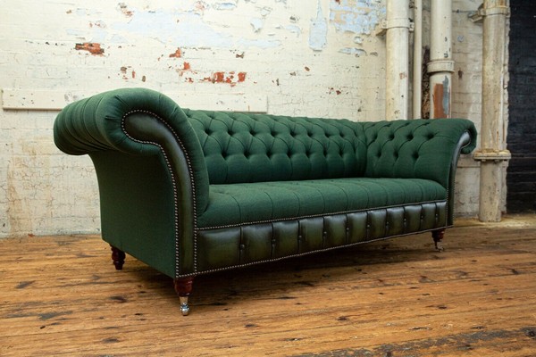 Sofa 3 Sitzer Design Sofas Polster Couchen Leder Relax Moderne Dreisitzer GrüN-image