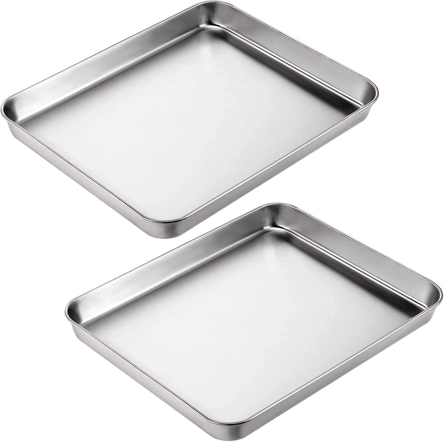 2Pcs Toaster Oven Pans for Baking, 9X11 Baking Sheets Cookie Sheet Stainless Ste