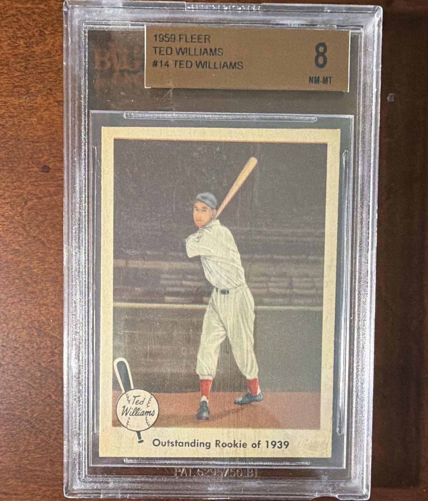 Fleer 1959 Fleer Ted Williams Baseball Card #14 Ted Williams Boston Red Sox PSA view 1