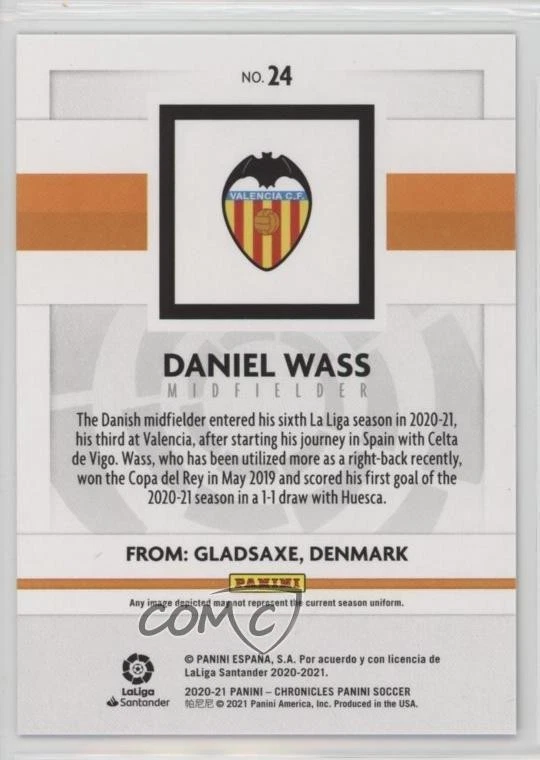 2020-21 Panini Chronicles Panini La Liga Blue Astro /16 Daniel Wass #24 - Image 2 of 2