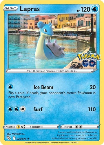 Lapras Holofoil [PGO - 023/078] NM PokemonPokemon GO