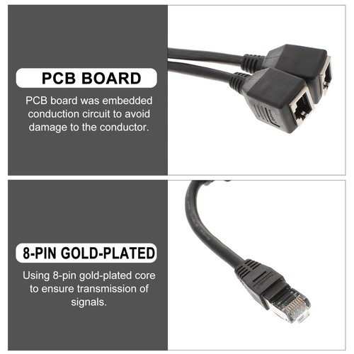Network Adapter Cable Splitter Internet Ethernet Socket Double Lan - 第 4/10 張圖片