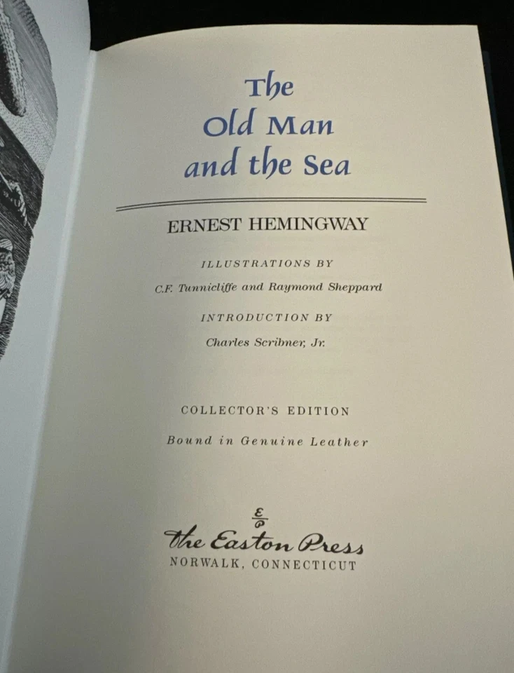 The Old Man and the Sea ERNEST HEMINGWAY EASTON PRESS Collectors Edition *MINT*  — 第 4/4 张图片