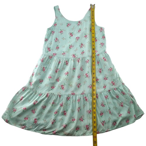 Gap Kids Girl's Aqua/Blue Floral Sleeveless Babydoll Tiered Dress India Size L - Picture 4 of 13