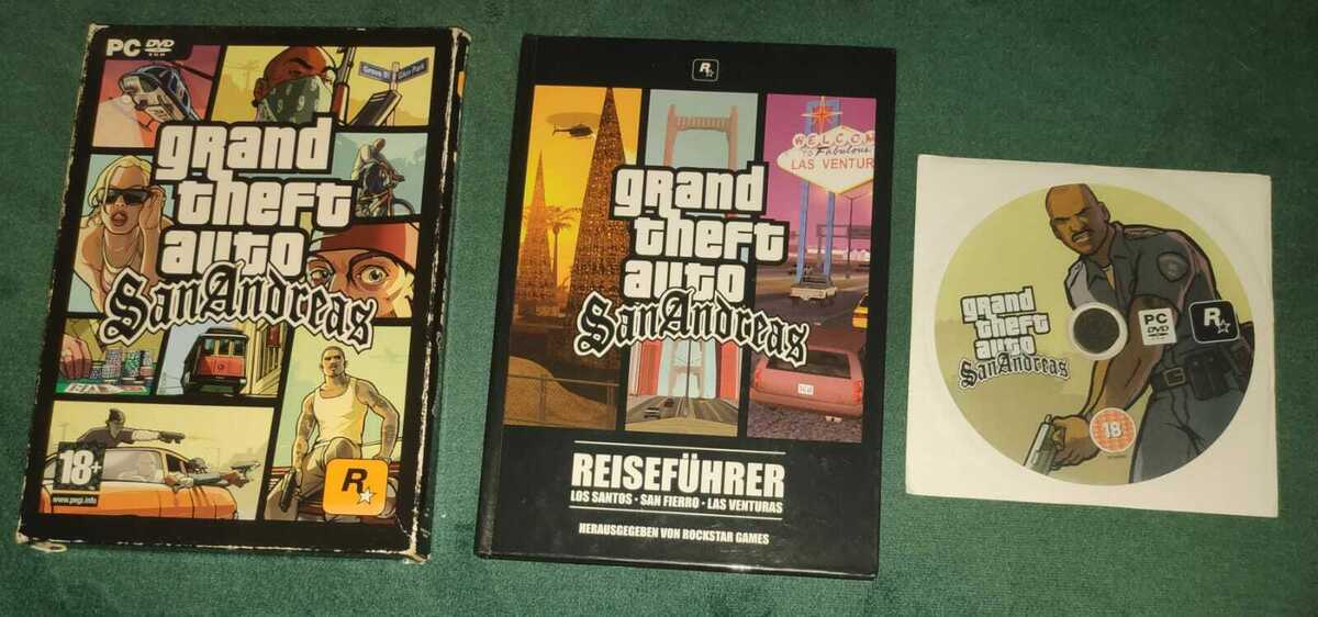 Grand Theft Auto SAN ANDREAS - COMPLETE PC DVD Video Game - German Guide  Version