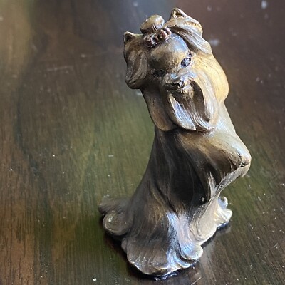 D. L. Debbie Engle Yorkshire Terrier Pure Bred Dogs Miniature Bronze statue DL