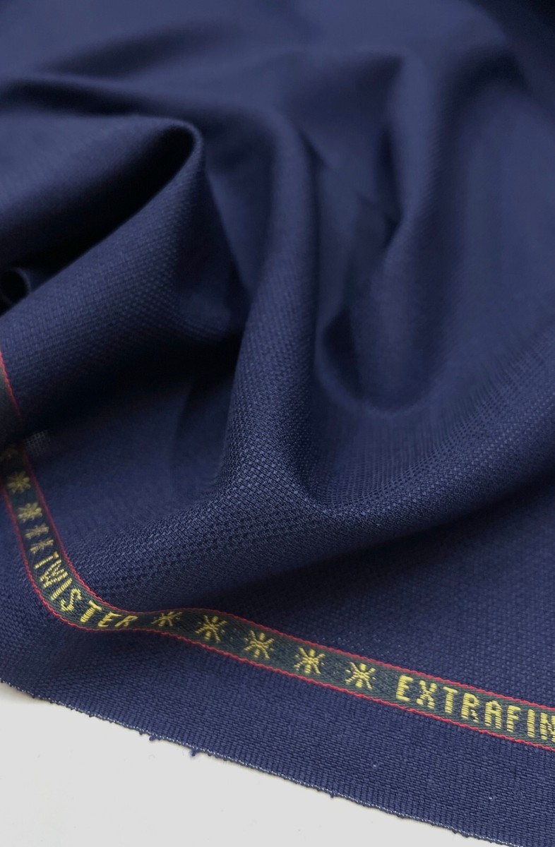 MITSUMINE LoroPiana ウールSUPER120 LORO PIANA Suiting Fabric NAVY Blue Super 120s Merino Wool