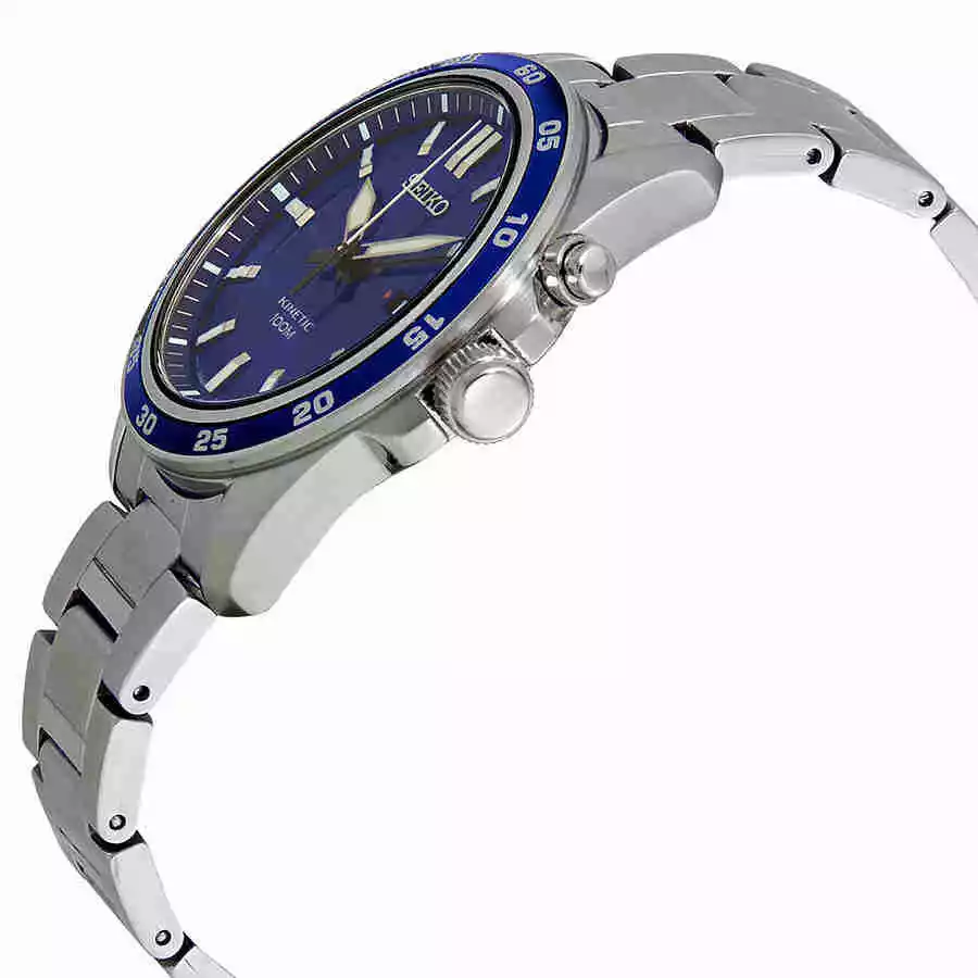 Dykker Hændelse, begivenhed Rudyard Kipling Seiko Kinetic Blue Dial Stainless Steel Men&#039;s Watch SKA783 | eBay