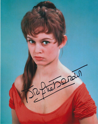 BRIGITTE BARDOT Original Autogramm 20x25 Großfoto junges Top Portrait