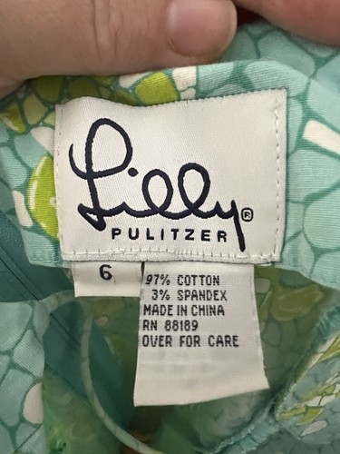 Lilly Pulitzer Sz 6 Sun Dress Spaghetti Strap Mosaic Sea Turtle Aqua Blue Green - Picture 5 of 6