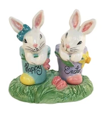 Blue Sky Clayworks Easter Bunny Salt and Pepper Shaker Set
