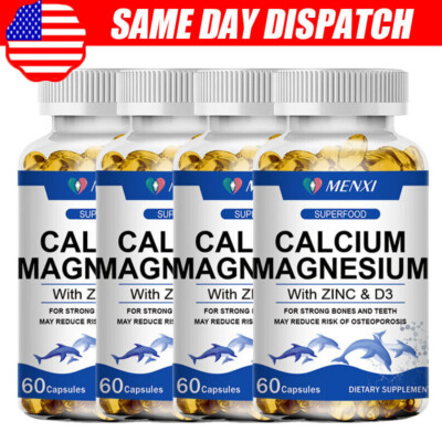 Zinc Calcium Magnesium & Vitamin D Complex Supplement 60-240 Vegetarian Tablets