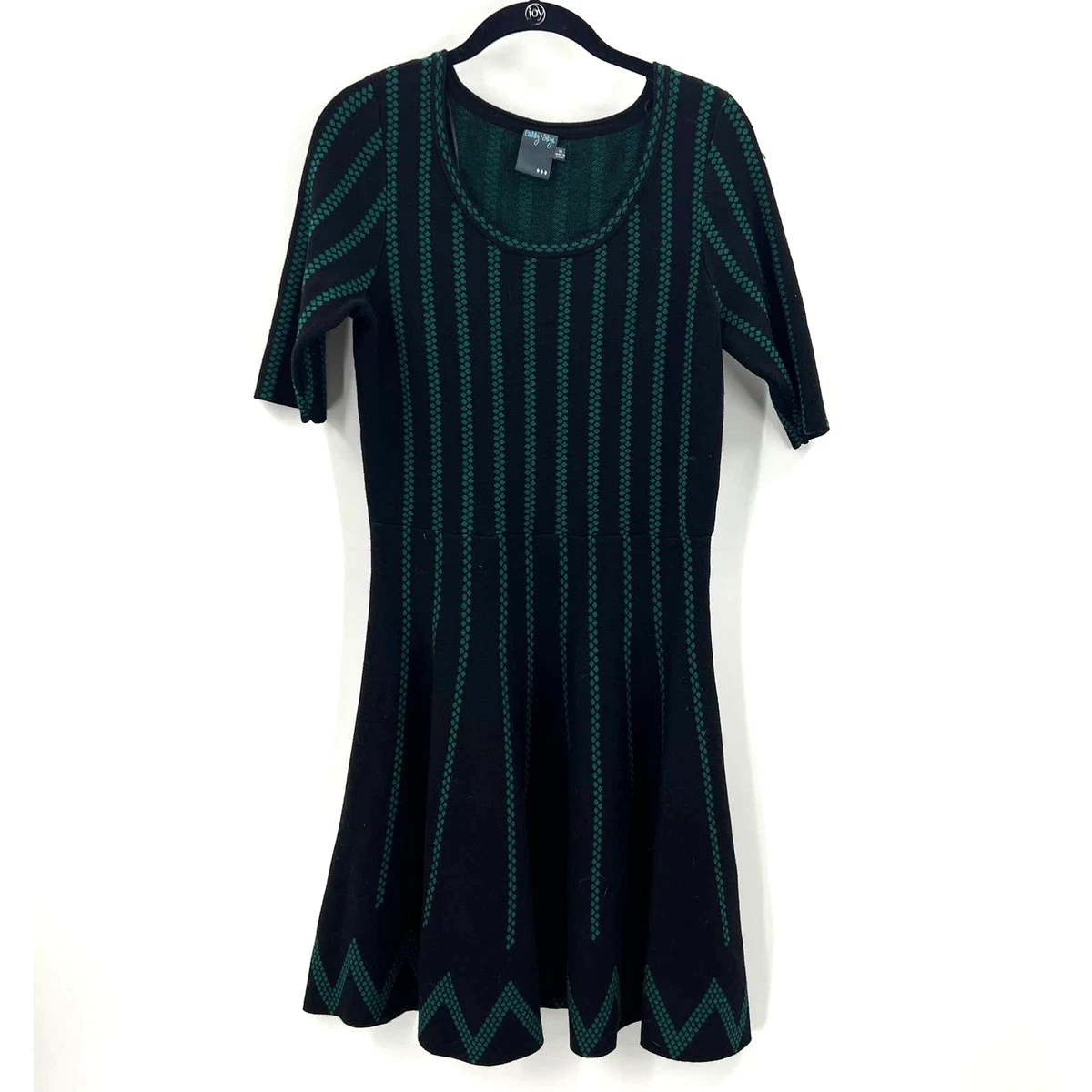 Black short top sleeve sweater dress