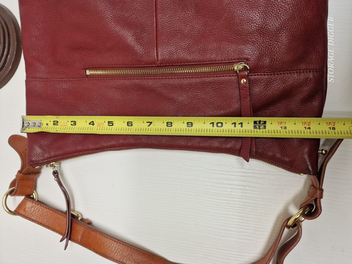 Vintage Isaac Mizrahi Hobo Shoulder Bag Women's Maroon Leather Adjustable Strap - Picture 18 of 18