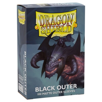 Solid Color Sleeves Dragon Shields: (100) Outer Sleeves - Matte Black