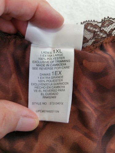 Secret Treasures Woman 1X Satin Sleepwear Crop Pants Sleeveless Top Animal Print - Picture 23 of 23