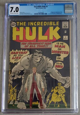 Incredible hulk 1 CGC 7.0! 1st app & origin hulk 1462954003 | eBay