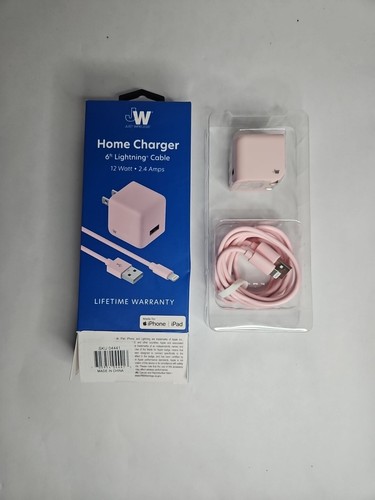Just Wireless Dual Port USB-A and 8-Pin For Apple Wall Charger - Pink - Picture 5 of 5