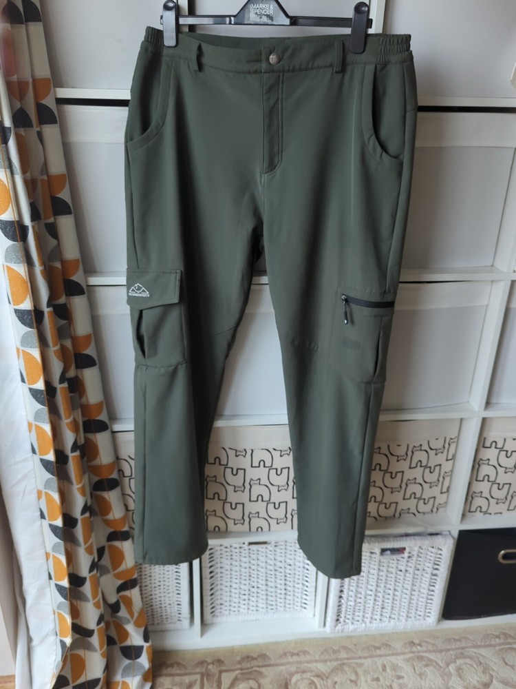 Men's Green W36 Hiking Warm Trousers 31 Inch Leg Outdoor Sport