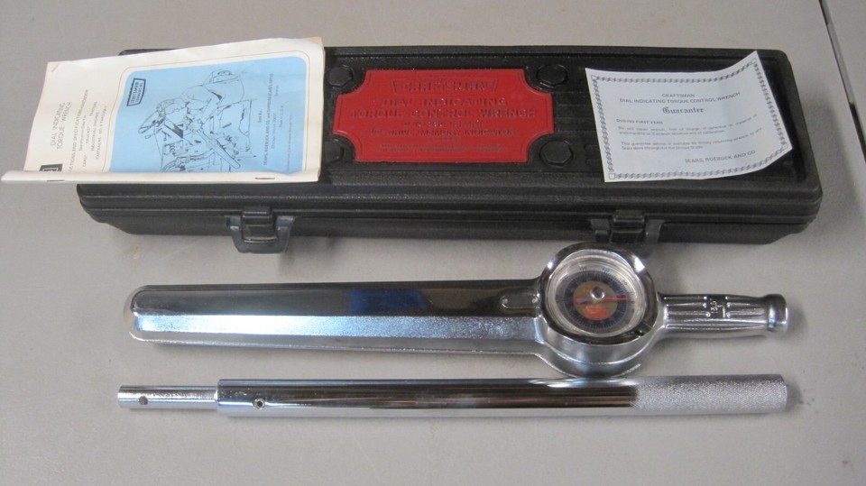 VINTAGE CRAFTSMAN DIAL TORQUE WRENCH 1/2" DR. 0250 LB/FT 44442 XINT