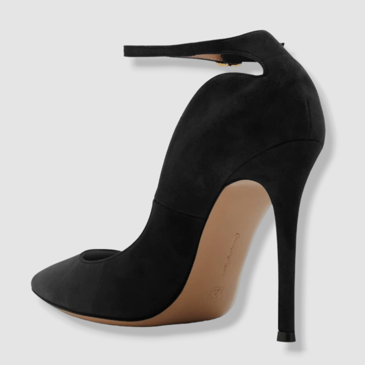$945 Gianvito Rossi Women's Black Camoscio Suede Heel Pump